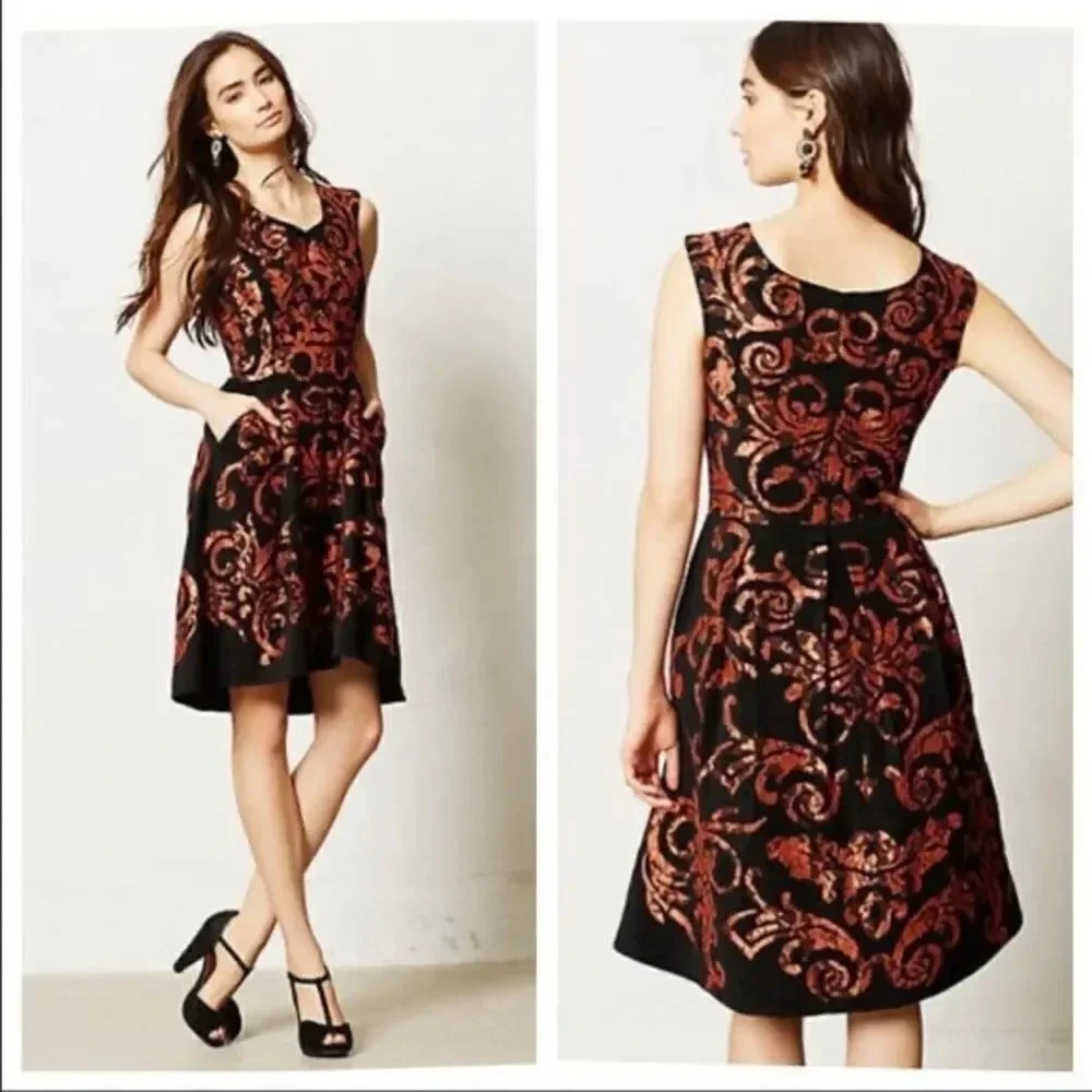 Anthropologie Yoana Baraschi Lace Paisley Dress